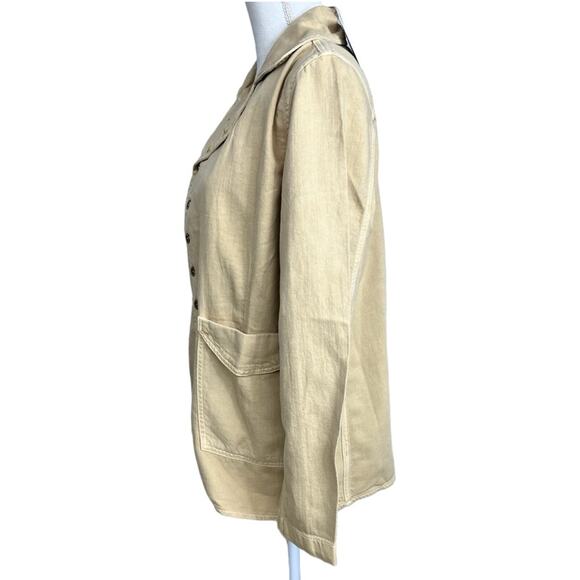 Sandrine Rose x Free People Empire Utility Jacket Linen Oversized Pockets M NEW - Picture 2 of 11